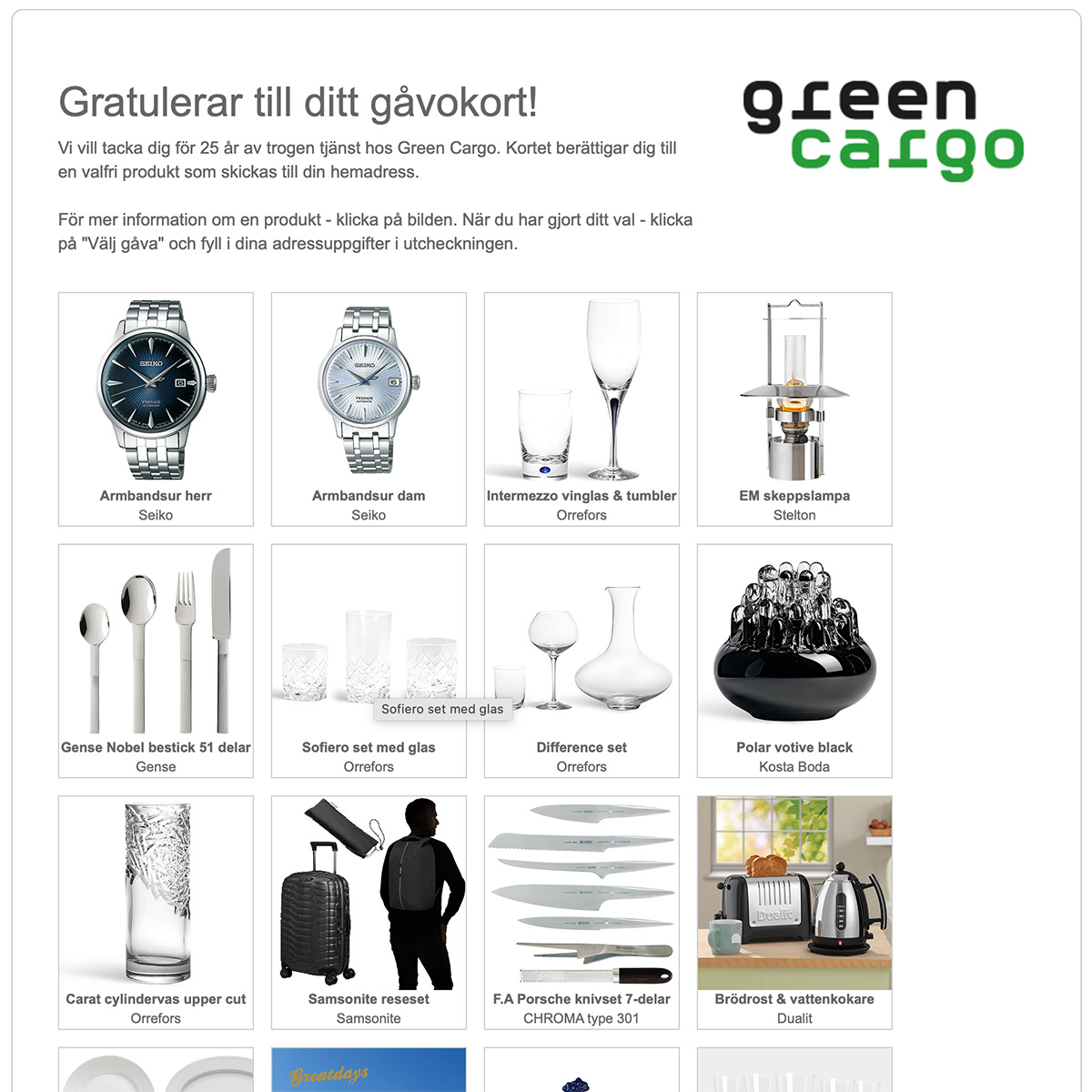 GreenCargo The Giftcard 5000 kortet inlogg